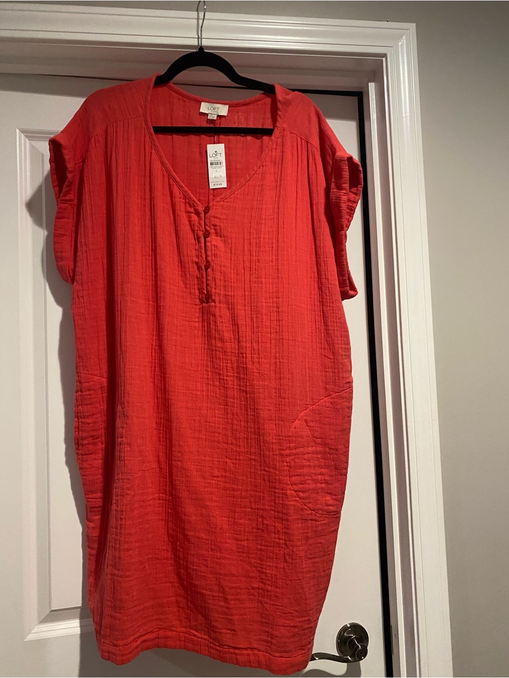 LOFT Coral-Short-Sleeve Tunic